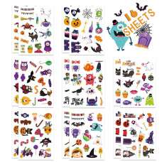 16 Sheets Halloween Stickers For Kids Halloween Theme Stickers Nonrepeating Happy Halloween Cute Stickers Halloween Goodie Ba