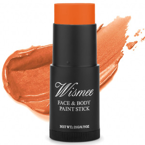 Wismee Orange Eye Black Sports Orange Face Body Paint Stick Sweatproof Waterproof Face Painting Makeup For Halloween Pumpkin Sp