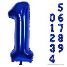 Navy Blue Number 1 Balloons 40 In Large Dark Blue Number 1 Foil Helium Balloons For Men Self Inflating Royal Blue Number Ballo