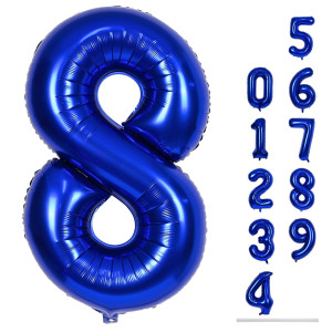 Navy Bluen Balloon Number 8 40 Inch Large Self Inflating Royal Blue Foil Number Balloons 09 Dark Blue Digital 8 Helium Balloo