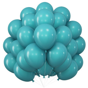 Teal Balloons 50Pcs Double Stuffed Turquoise Balloons 10 Inch Peacock Blue Party Balloons Set Teal Turquoise Blue Latex Helium