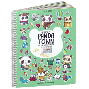 Cupkin Panda Town Sticker Book Activity For Kids Toddler Airplane Travel Essentials 300 Stickers For Kids 8 Scenes Coloring