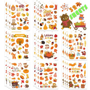 Fall Stickers Autumn Stickers 640Pcs Thanksgiving Stickers For Kids Thanksgiving Autumn Maple Leaves Decal Stickers Thanksgiving