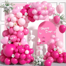 Pink Shades Balloons Arch Garland Kit 106Pcs 1812105 Inch Hot Pink Balloons Pearl Pink Balloons Macaron Light Pink Balloons