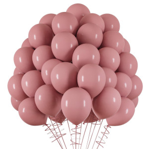 Rubfac Dusty Pink Balloons 120Pcs 5 Inch Rose Pink Balloons Thicker Dusty Pink Balloons For Birthday Wedding Baby Shower Gradu