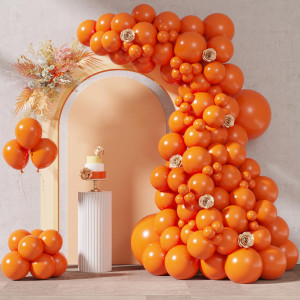 Rubfac 87Pcs Orange Balloons Different Sizes 18 12 10 5 Inches For Garland Arch Premium Orange Latex Balloons For Birthday Wedd