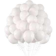 Rubfac White Balloons 120Pcs 5 Inch Party Latex Balloons Thicker White Balloons For Birthday Wedding Baby Shower Graduation An