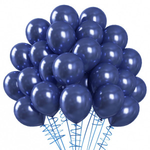 Rubfac Navy Blue Balloons 70Pcs 5 Inch Dark Blue Balloons And Ribbon Thick Latex Balloons For Birthday Wedding Baby Shower Gra