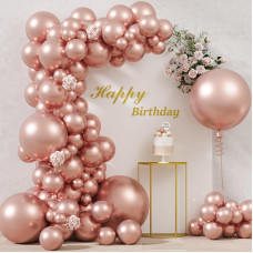 Rubfac 116Pcs Rose Gold Balloons Different Sizes Pack Of 36 18 12 10 5 Inch For Garland Arch Extra Large Balloons For Birthday G