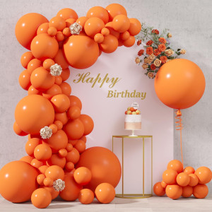 Rubfac 116Pcs Orange Balloons Different Sizes Pack Of 36 18 12 10 5 Inch For Garland Arch Extra Large Balloons For Birthday Grad