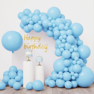 Rubfac Light Blue Balloons 146Pcs Different Sizes Pack Of 36 18 12 10 5 Inch For Baby Blue Balloon Garland Or Balloon Arch As G