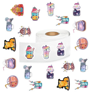 500 Pieces10 Patternsbeverage Stickers Colorful Trendy Drink Fashion Graffiti Adhesive For Kids Girls Boys Teens Adults Water