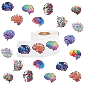 500 Pieces10 Patternsbrain Mental Health Stickers Colorful Fashion Graffiti Adhesive Seals For Kids Teens Adults Water Bottles