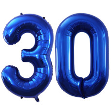 Goer Number 30 Balloons For 30Th Birthday Party Decorations 42 Inch Jumbo Foil Helium Balloons For 30Th Anniversary Blue