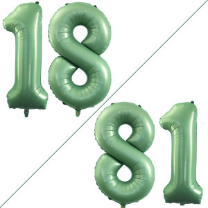 Goer Number 18 Balloons For 18Th Birthday Sweet 18 Party Decorations 42 Inch Jumbo Foil Helium 81 Balloons For 81St Birthday Par