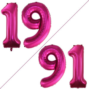 Goer Number 19 Balloons For 19Th Birthday Sweet 19 Party Decorations 42 Inch Jumbo Foil Helium 91 Balloons For 91St Birthday Par