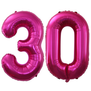 Goer Number 30 Balloons For 30Th Birthday Party Decorations 42 Inch Jumbo Foil Helium Balloons For 30Th Anniversary Bright Peac