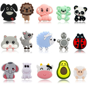 13Pcs Halloween Silicone Focal Beads For Pens Characters Halloween Christmas Focal Beads Silicone Charms Keychain Making Kit Ass