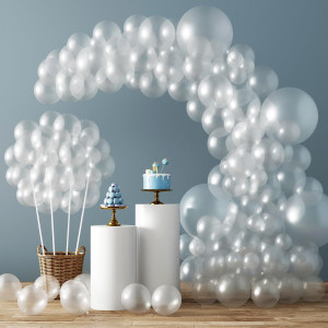 Rubfac 129Pcs Clear Balloons Different Sizes 18 12 10 5 Inches For Garland Arch Transparent Balloons For Birthday Baby Shower G