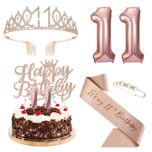 Agqrdkrc 10Th Birthday Decorations For Girls Rose Goldinclude 10Th Sweet Rhinestone Tiara Crown Birthday Queen Sash With Pearl