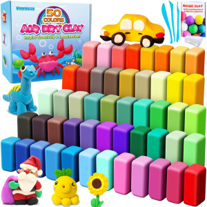 Essenson Air Dry Clay 50 Colors Modeling Clay For Kids Diy Molding Magic Clay Gift For Kids