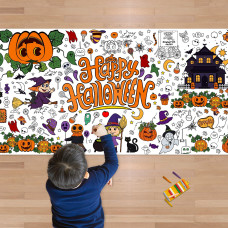 Ohome Halloween Giant Coloring Postertableclothhalloween Crafts For Kids30 X 72 Inches Jumbo Paper Coloring Banner Gifts For