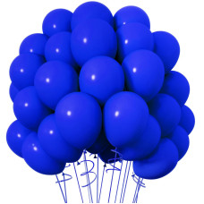 Rubfac 120Pcs Royal Blue Balloons 12 Inches Latex Balloons Matte Royal Blue Balloons For Birthday Baby Shower Graduation Annive