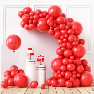 Rubfac 110Pcs Red Balloons Different Sizes 18 12 10 5 Inch For Garland Arch Premium Red Latex Balloons For Birthday Party Weddi