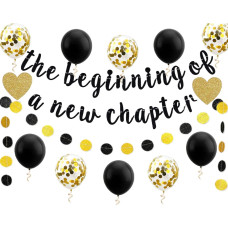 The Beginning Of A New Chapter Banner Funny Farewell Graduation Farewell Moving Away Happy Retirement Party Decorations Supplies