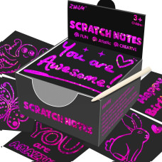 Zmlm Scratch Artcarft Gift Christmas 165 Holographic Rose Red Magic Scratch Paper Mini Art Notes Cards Halloween Party Favor