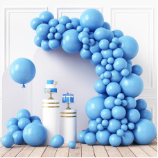 Rubfac 110Pcs Light Blue Balloons Different Sizes 18 12 10 5 Inches For Garland Arch Sky Blue Balloons For Birthday Baby Shower