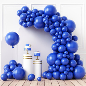 Rubfac 110Pcs Royal Blue Balloons Different Sizes 18 12 10 5 Inches For Garland Arch Birthday Baby Shower Gender Reveal Wedding