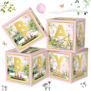 Pink Classic Winnie Baby Shower Box For Newborn Baby Girl Boy Kids Child Vintage Pooh Bear 1St Party Decorations The Pooh Theme