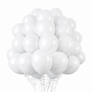 Rubfac White Balloons 110Pcs 12 Inch Party Latex Balloons Thicker White Balloons For Birthday Wedding Baby Shower Graduation A