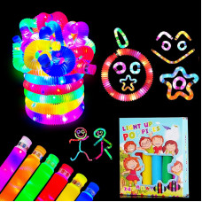 Haptime 6 Pack Glow Sticks Party Favors For Kids 48 812 Glow In The Dark Party Supplies Light Up Pop Tube Glow Sticks Bulk