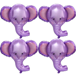 Giant 4D Woodland Wildlife Elephant Balloons Jungle Safari Forest Animals Themed Party Supplies 4 Pack Purple 35 So Cute Elep