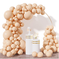 Rubfac 154Pcs Nude Balloons Different Sizes 18 12 10 5 Inches Beige Balloons Cream Balloons Garland Arch Premium Apricot Balloo