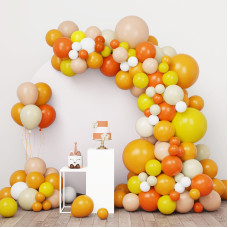 Rubfac 138Pcs Yellow Balloon Different Sizes Pack Of 18 12 10 5 Inch For Orange Balloons Garland Arch Extra Large Balloons As Bi