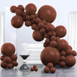 Partywoo Dark Brown Balloons 100 Pcs Boho Brown Balloons Different Sizes Pack Of 36 Inch 18 Inch 12 Inch 10 Inch 5 Inch Chocola