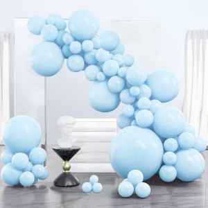 Partywoo Pastel Blue Balloons 127 Pcs Pale Blue Balloons Different Sizes Pack Of 36 Inch 18 Inch 12 Inch 10 Inch 5 Inch Baby Bl