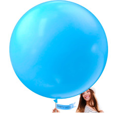 Partywoo Blue Large Balloons 4 Pcs 36 Inch Balloons Bright Sky Blue Big Balloons Blue Giant Balloons Jumbo Balloons For Birt