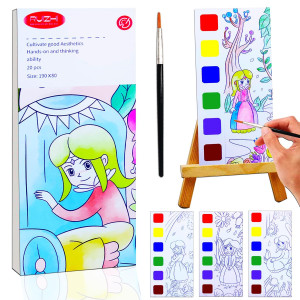 Yxotjhs Water Color Paint Sets For Kids Pocket Watercolor Painting Book Watercolor Coloring Books For Kids Ages 48 Mess Free