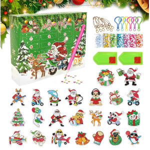 2023 Christmas Diamond Painting Keychains Diy Diamond Craft Kits Christmas Decration Key Chains Diamond Art Gift For Beginners