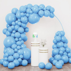 Rubfac 154Pcs Light Blue Balloons Different Sizes 18 12 10 5 Inches For Garland Arch Premium Sky Blue Latex Balloons For Birthd