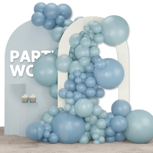 Partywoo Boho Blue Balloons 140 Pcs Pale Aqua Balloons And Light Grey Blue Balloons Different Sizes Pack Of 18 Inch 12 Inch 10