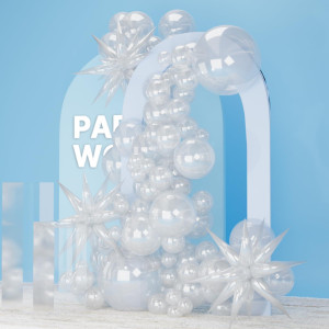 Partywoo Clear Balloons 110 Pcs 22 Inch Star Balloons And Clear Balloons Different Sizes Pack Of 18 Inch 12 Inch 10 Inch 5 Inch