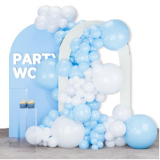 Partywoo Blue And White Balloons 140 Pcs Pastel Blue And White Balloons Different Sizes Pack Of 18 Inch 12 Inch 10 Inch 5 Inch