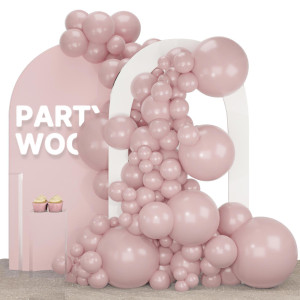 Partywoo Cavern Pink Balloons 140 Pcs Boho Pink Balloons Different Sizes Pack Of 18 Inch 12 Inch 10 Inch 5 Inch Dusty Pink Ball