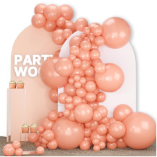 Partywoo Peachy Pink Balloons 140 Pcs Blush Pink Balloons Different Sizes Pack Of 18 Inch 12 Inch 10 Inch 5 Inch Peach Balloons