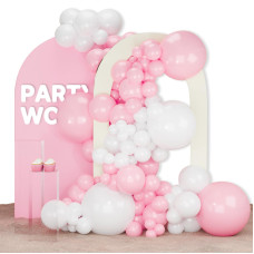 Partywoo Pink And White Balloons 140 Pcs Pastel Pink And White Balloons Different Sizes Pack Of 18 Inch 12 Inch 10 Inch 5 Inch